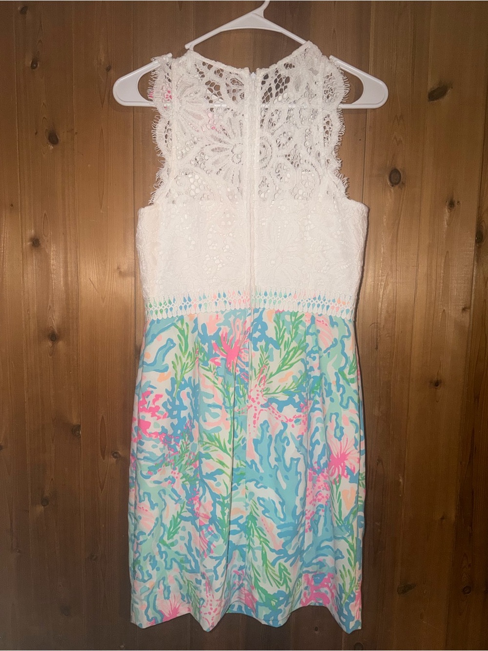 NWT $268 Lilly Pulitzer Size 2 Sharice Lace Sheath Dress in Blue Green White - Picture 3 of 6